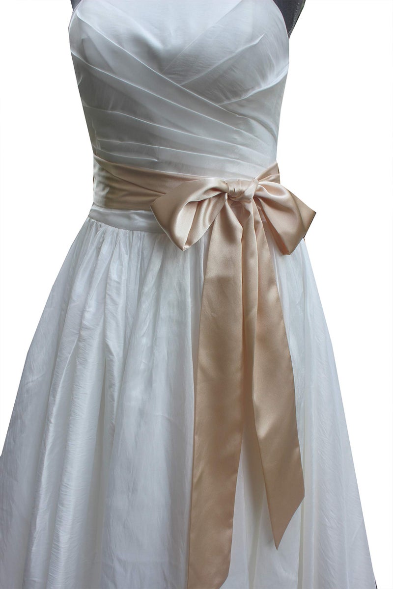 NANIA Wedding satin sash belt for special occasion dress bridal sash (Champagne) - Image 3